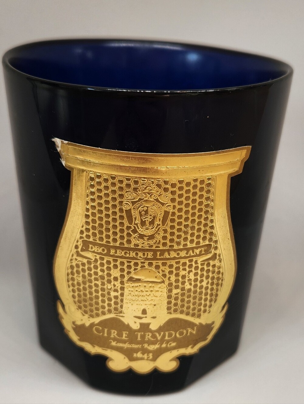Empty Cire Trudon blue Salta candle holder & box